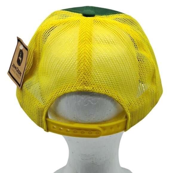 John Deere Trucker Hat Adjustable Snapback Green Yellow Logo Mesh MPC Farmer Cap - Picture 4 of 13